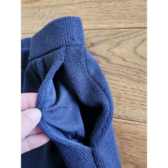 St. John Collection Navy Blue Knit Wool Blend Santana Pants Women's 4 Wide Leg - Picture 6 of 8